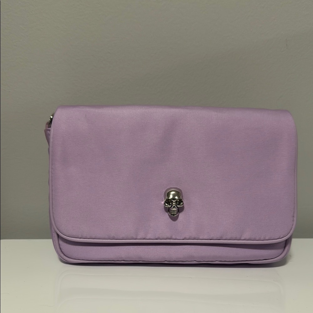 Alexander McQueen Purple Skull Embellished Clutch